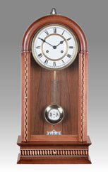 Regulator Clock-Vienna Clock 425_2 walnut inlay, Westminster Mechanism on rod gong